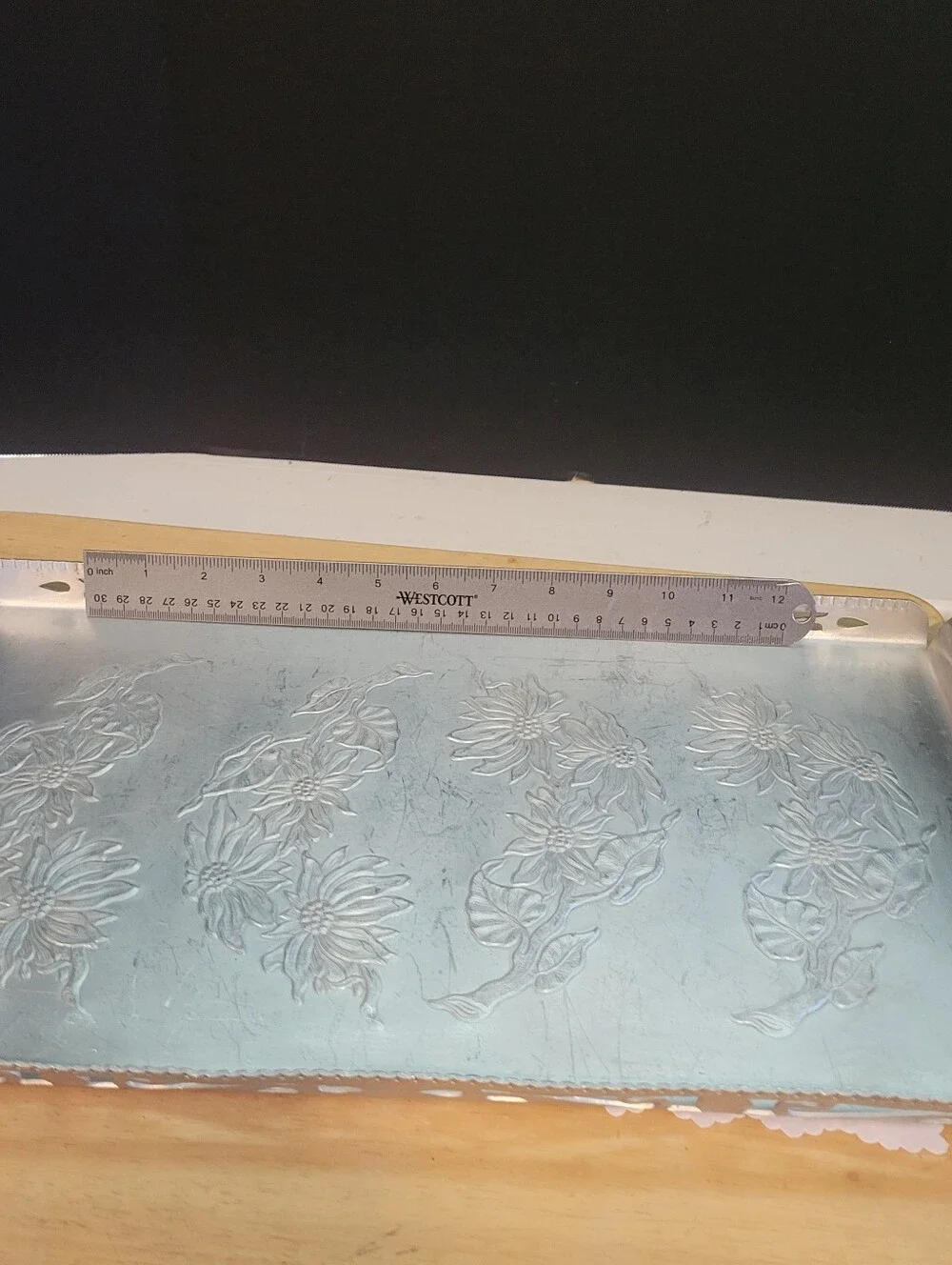 Farber & Shlevin Hand Wrought Aluminum Serving Tray W Handles #1763 Vintage 20
